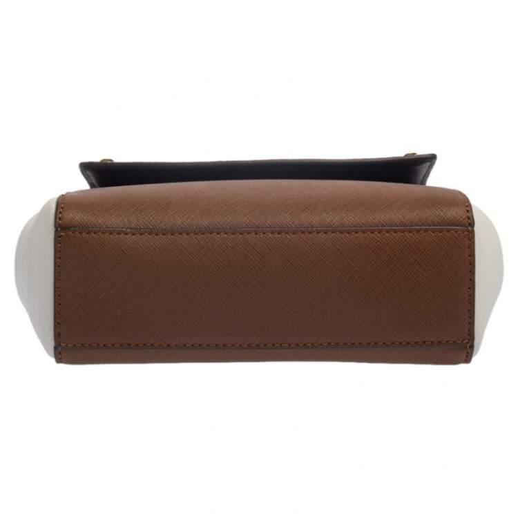Pre Owned Michael Kors Tri Color Leather Mini Karla Top Handle Bag
