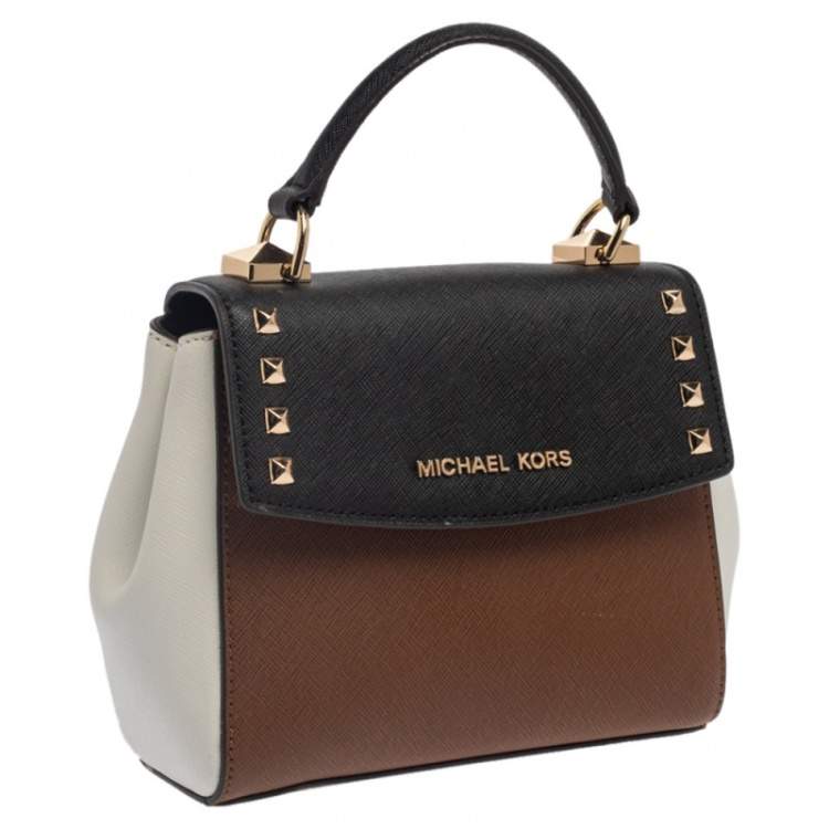 Pre Owned Michael Kors Tri Color Leather Mini Karla Top Handle Bag