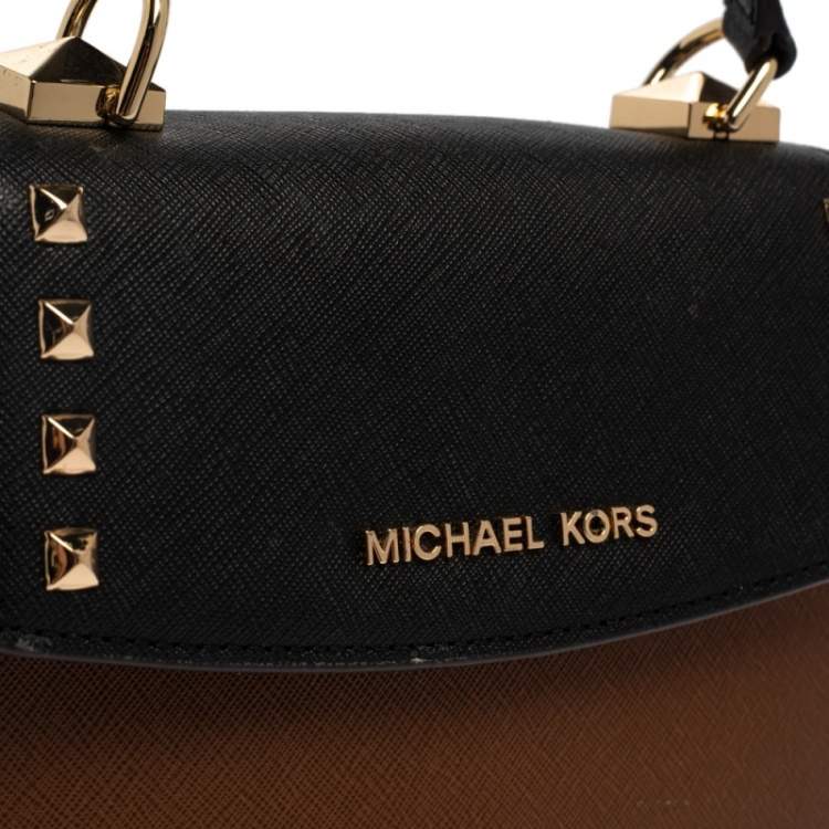 Pre Owned Michael Kors Tri Color Leather Mini Karla Top Handle Bag
