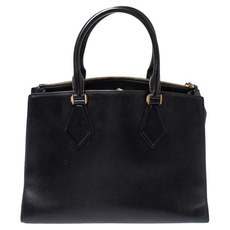 Pre Owned Michael Kors Collection Black Leather Large Casey Tote  