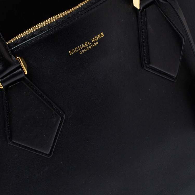 Pre Owned Michael Kors Collection Black Leather Large Casey Tote  