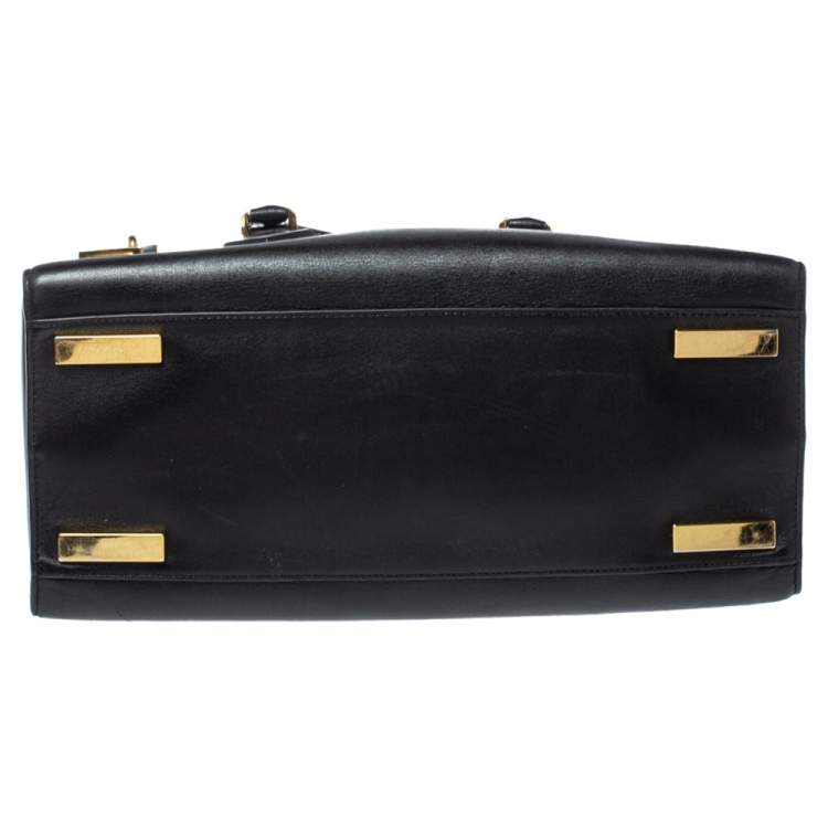 Pre Owned Michael Kors Collection Black Leather Large Casey Tote  