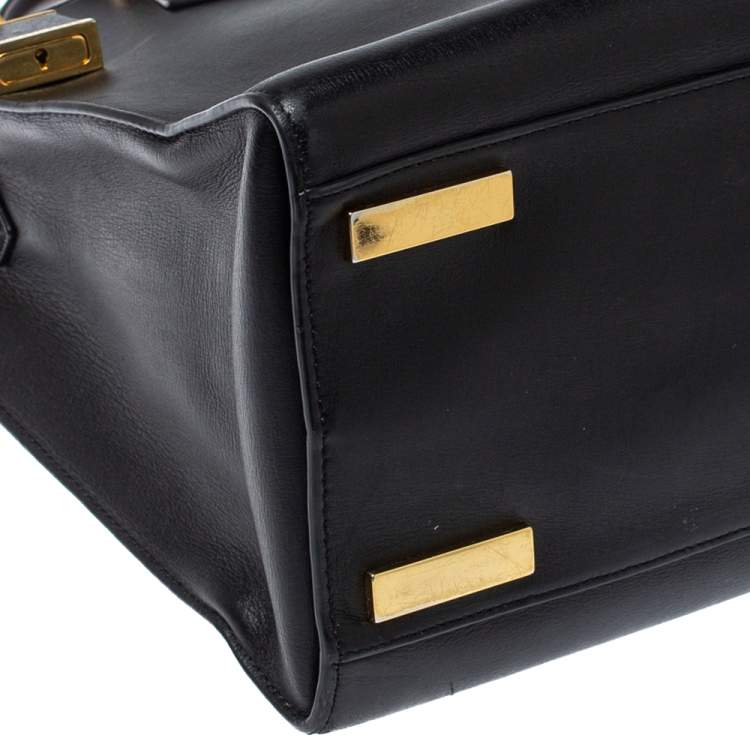 Pre Owned Michael Kors Collection Black Leather Large Casey Tote  