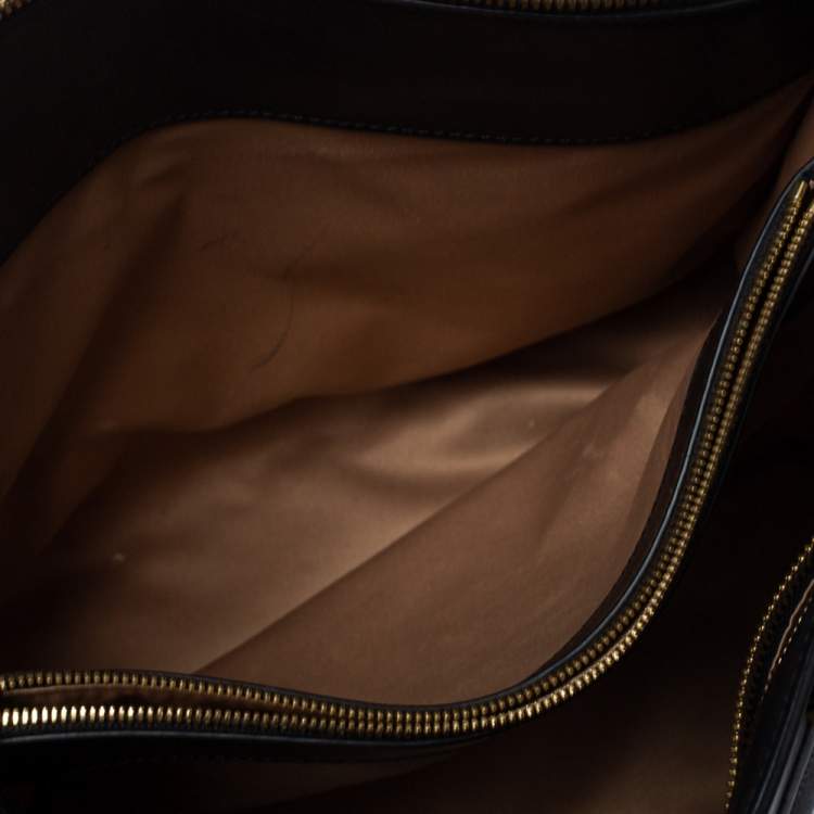 Pre Owned Michael Kors Collection Black Leather Large Casey Tote  