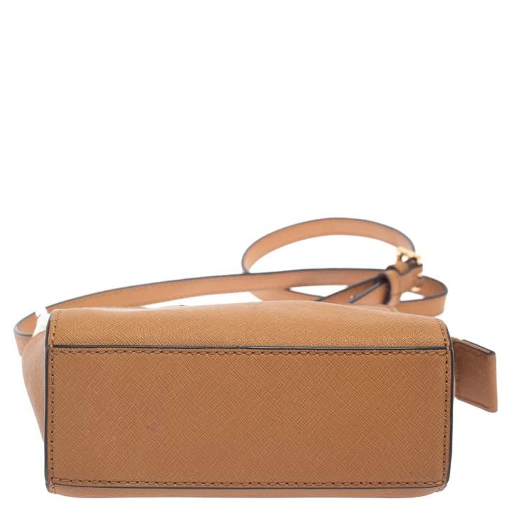 Pre Owned Michael Kors Tan Leather Mini Selma Crossbody Bag