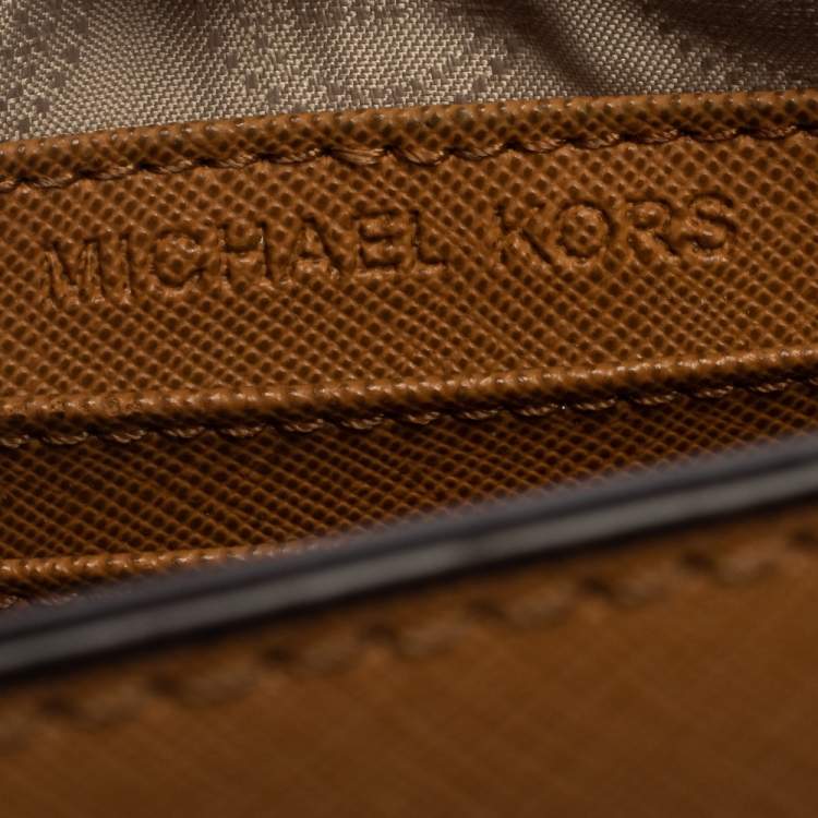 Pre Owned Michael Kors Tan Leather Mini Selma Crossbody Bag