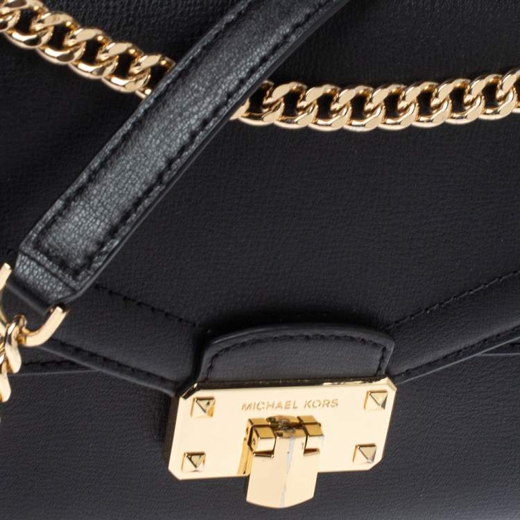 Pre Owned Michael Kors Black Leather Medium Kinsley Shoulder Bag