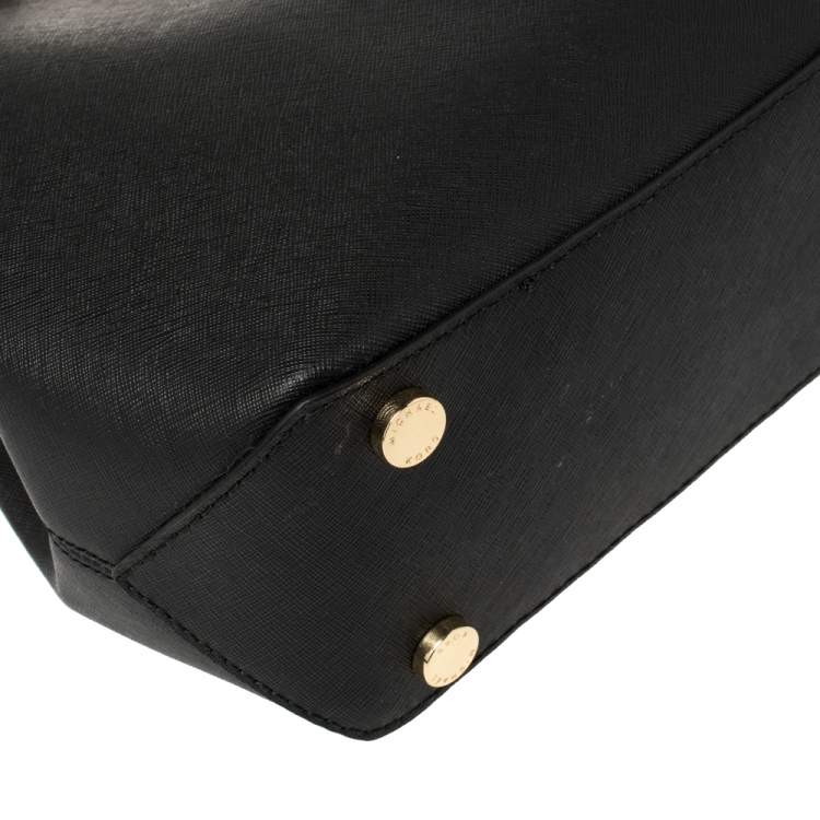 Pre Owned Michael Kors Black Leather Medium Florence Satchel