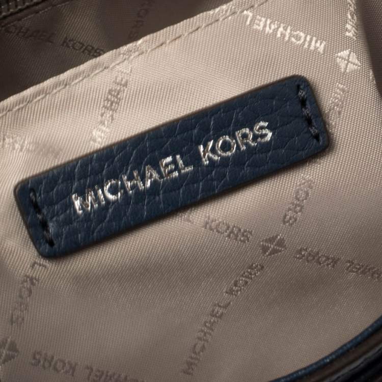Pre Owned Michael Kors Blue Leather Bedford Aria Shoulder Bag