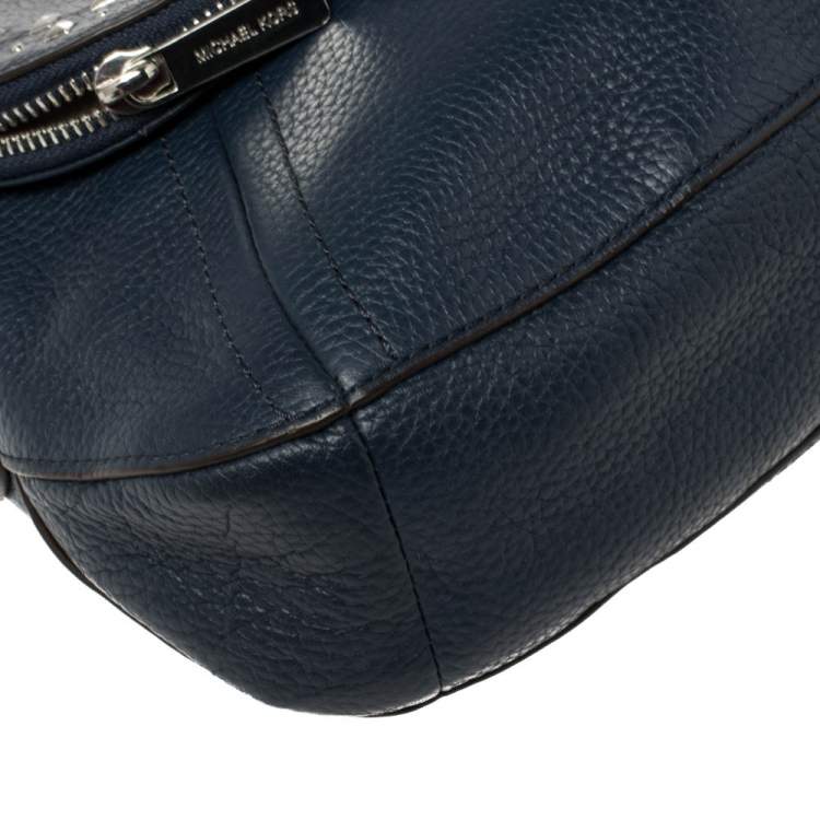 Pre Owned Michael Kors Blue Leather Bedford Aria Shoulder Bag