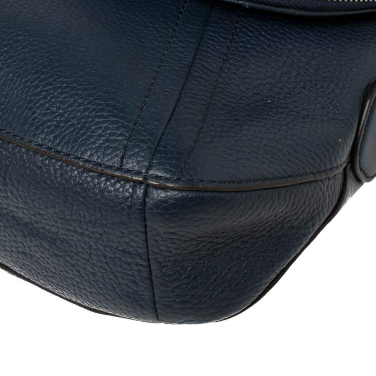 Pre Owned Michael Kors Blue Leather Bedford Aria Shoulder Bag