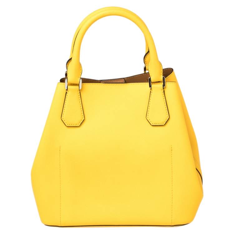 Pre Owned Michael Kors Yellow Saffiano Leather Greenwich Tote