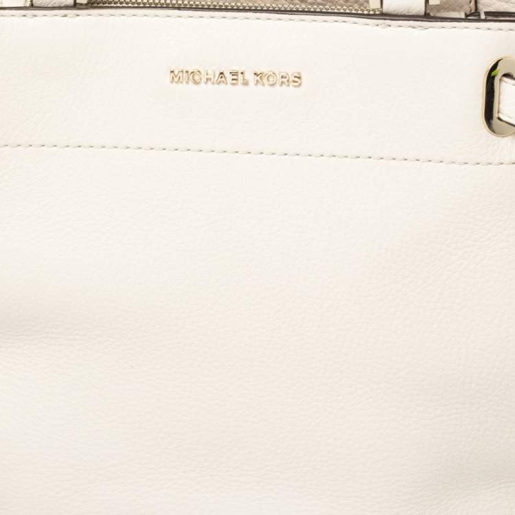 Pre Owned Michael Kors Cream Leather Greta Shoulder Bag