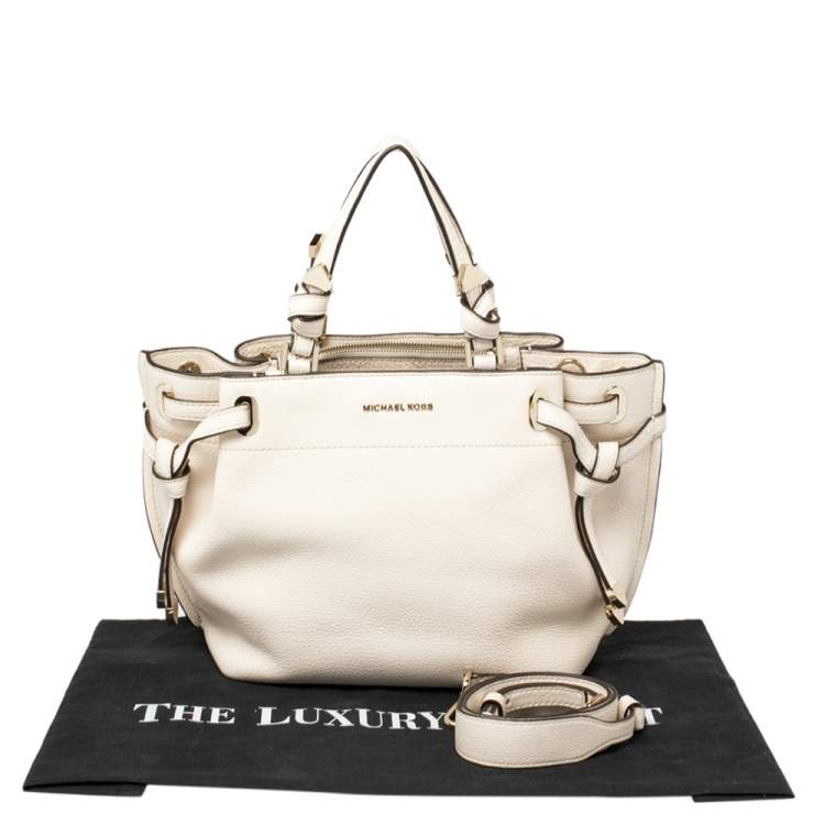 Pre Owned Michael Kors Cream Leather Greta Shoulder Bag