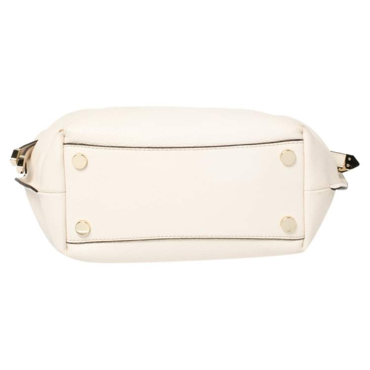Pre Owned Michael Kors Cream Leather Greta Shoulder Bag