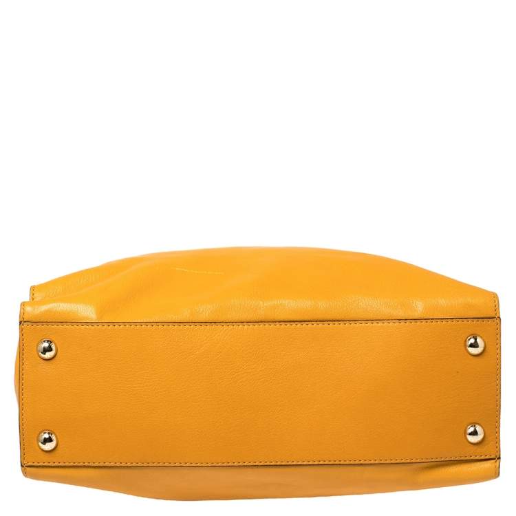 Pre Owned  Michael Kors Yellow Leather Large North South Hamilton Tote