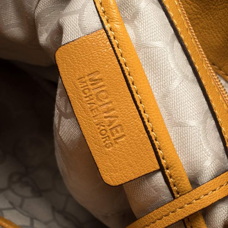 Pre Owned  Michael Kors Yellow Leather Large North South Hamilton Tote