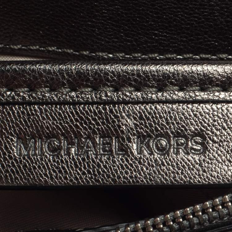 Pre Owned Michael Kors Metallic Grey Quilted Leather Whitney Shoulder Bag