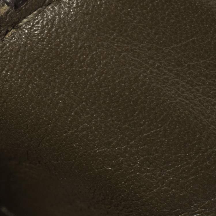 Pre Owned Michael Kors Olive Green Leather Delfina Saddle Bag