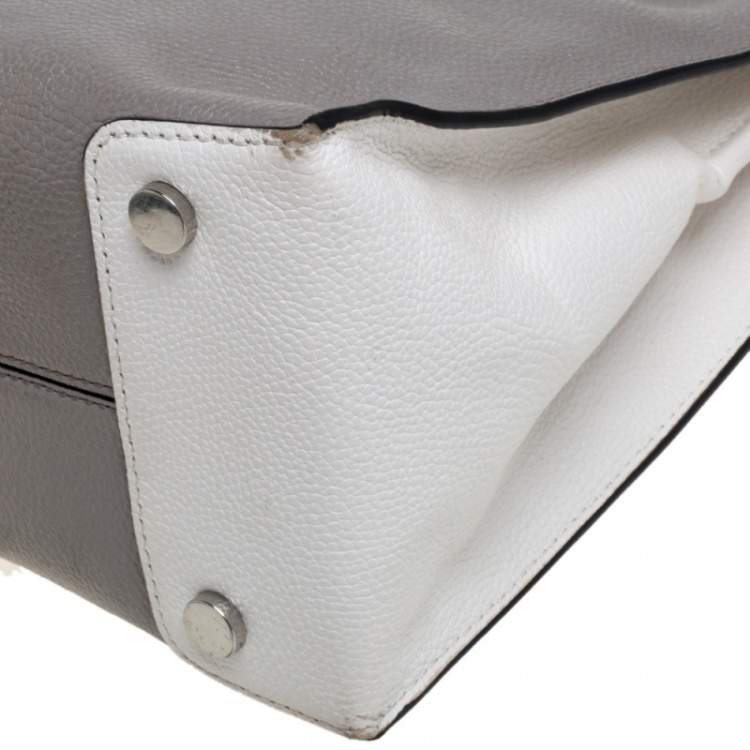 Pre Owned Michael Michael Kors Tri Color Leather Large Mercer Tote