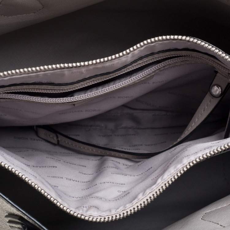 Pre Owned Michael Michael Kors Tri Color Leather Large Mercer Tote