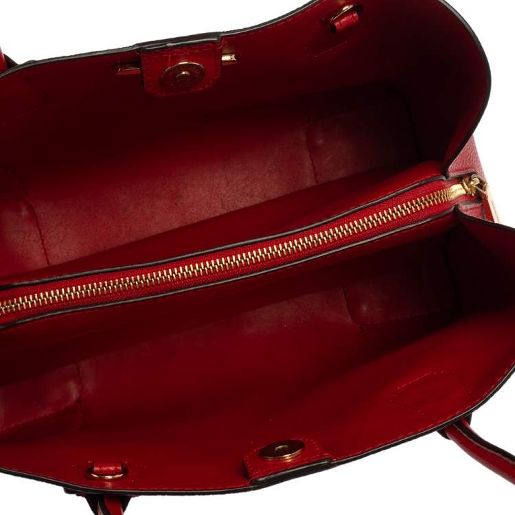 Pre Owned Michael Kors Red Leather Medium Mercer Gallery Tote 