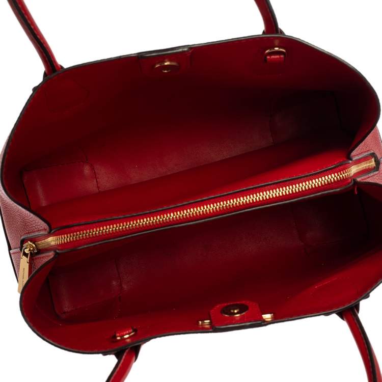 Pre Owned Michael Kors Red Leather Medium Mercer Gallery Tote 