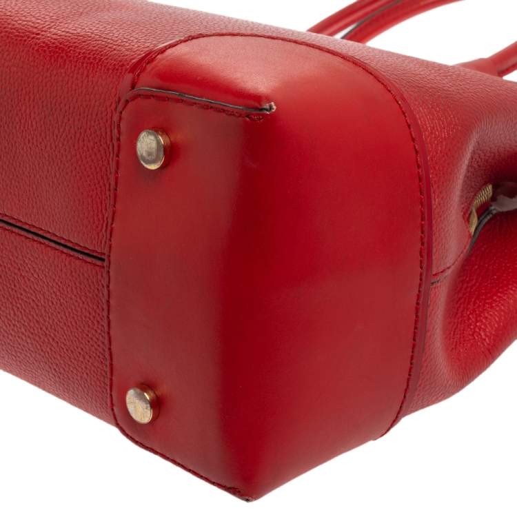 Pre Owned Michael Kors Red Leather Medium Mercer Gallery Tote 