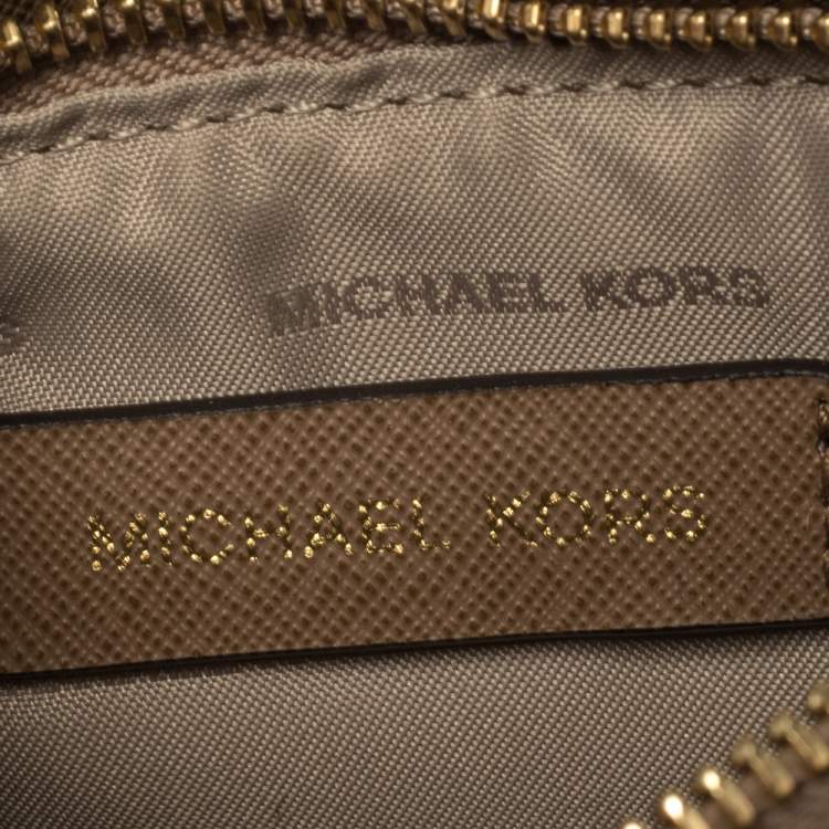 Pre Owned Michael Kors Beige Leather Mini Mercer Tote