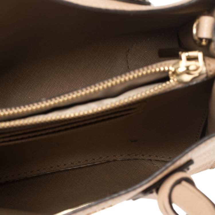 Pre Owned Michael Kors Beige Leather Mini Mercer Tote