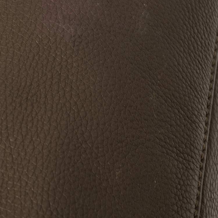 Pre Owned Michael Kors Dark Beige/Brown Soft Leather Skorpios Hobo
