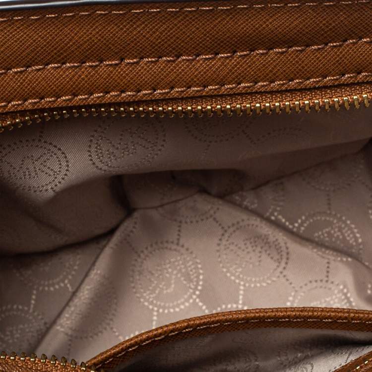 Pre Owned Michael Kors Brown Saffiano Leather Mini Selma Crossbody Bag