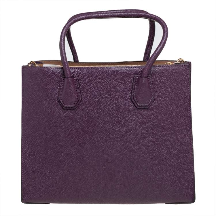 Pre Owned Michael Kors Burgundy Leather Mercer Tote