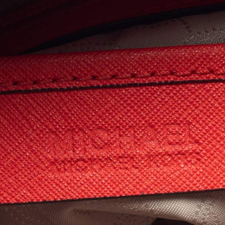 Pre Owned MICHAEL Michael Kors Red Saffiano Leather Boston Bag