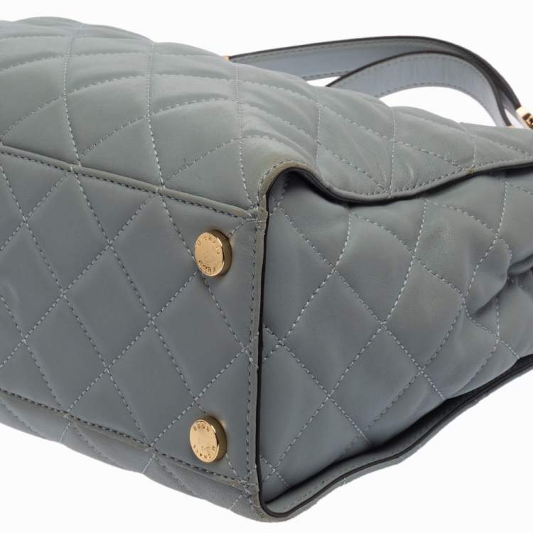 Pre Owned Michael Kors Light Blue Quilted Leather Susannah Tote