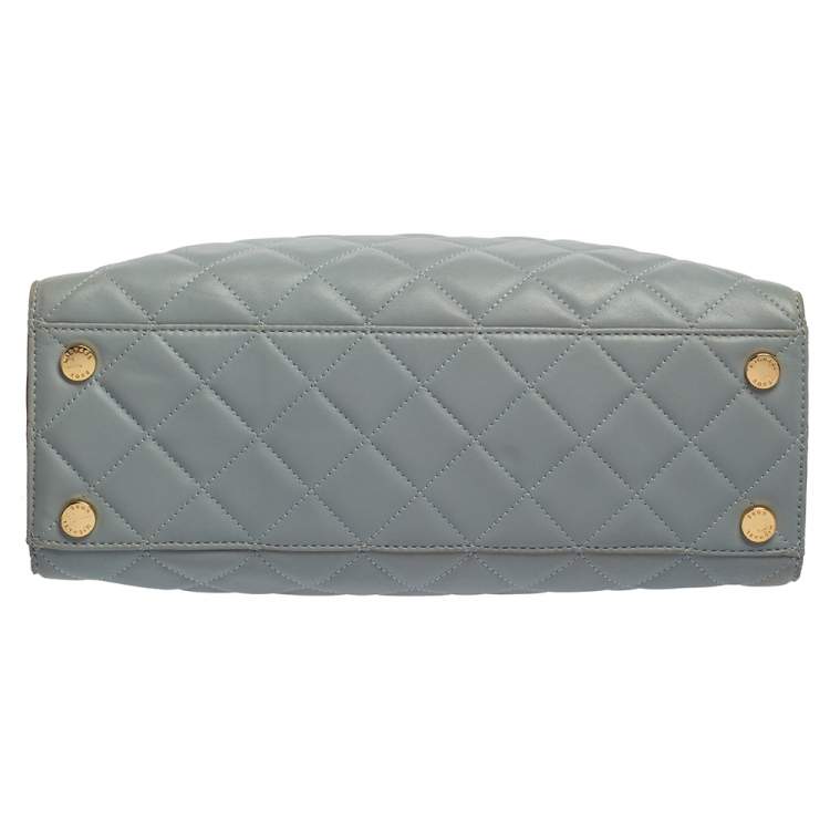 Pre Owned Michael Kors Light Blue Quilted Leather Susannah Tote
