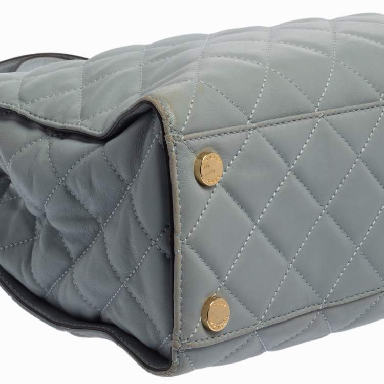 Pre Owned Michael Kors Light Blue Quilted Leather Susannah Tote
