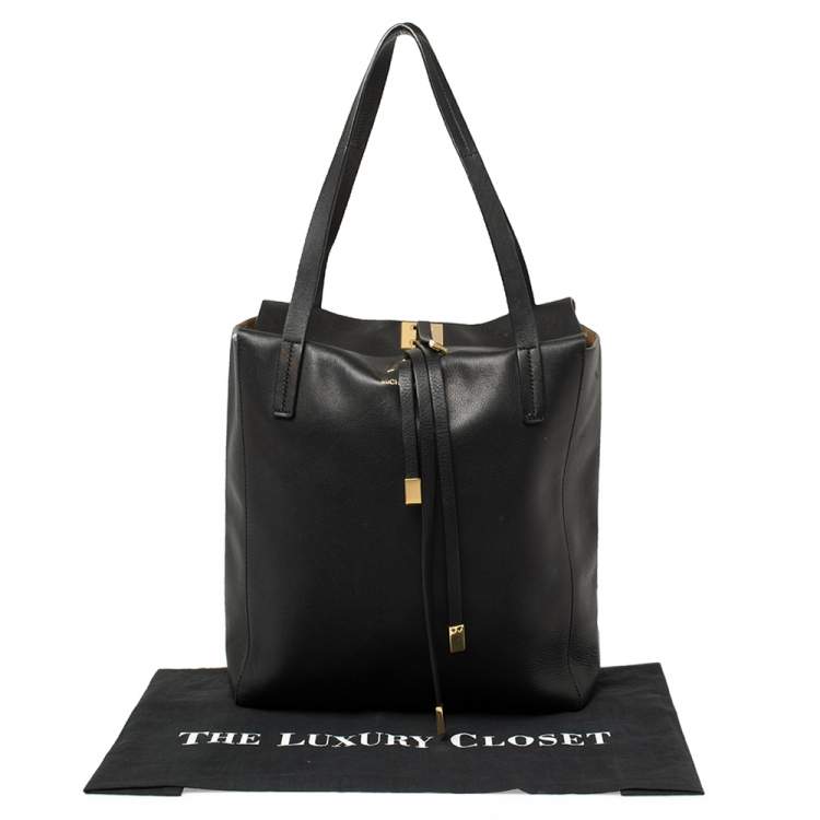 Pre Owned Michael Kors Black Leather Shopper Tote