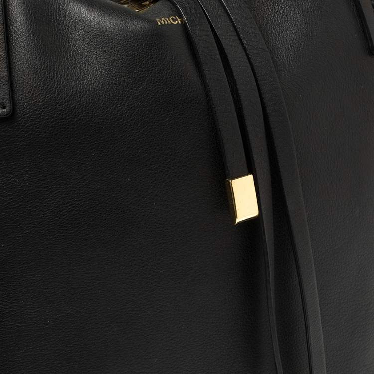 Pre Owned Michael Kors Black Leather Shopper Tote