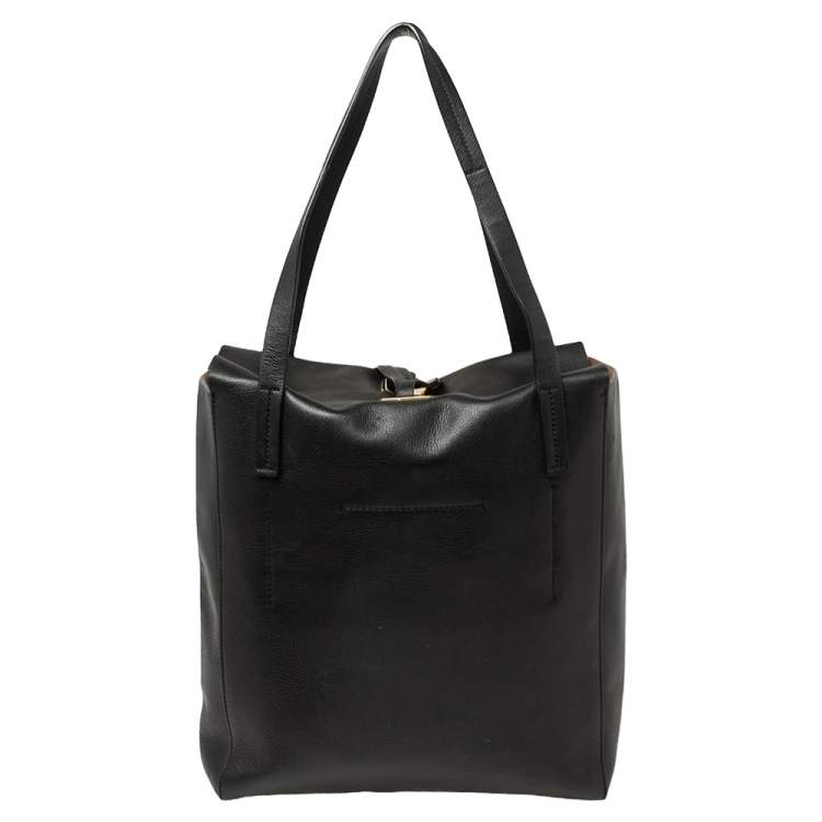 Pre Owned Michael Kors Black Leather Shopper Tote