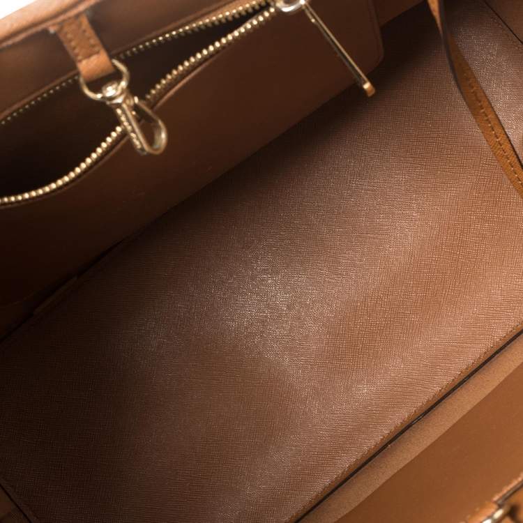 Pre Owned Michael Kors Brown Leather Jet Set Tote