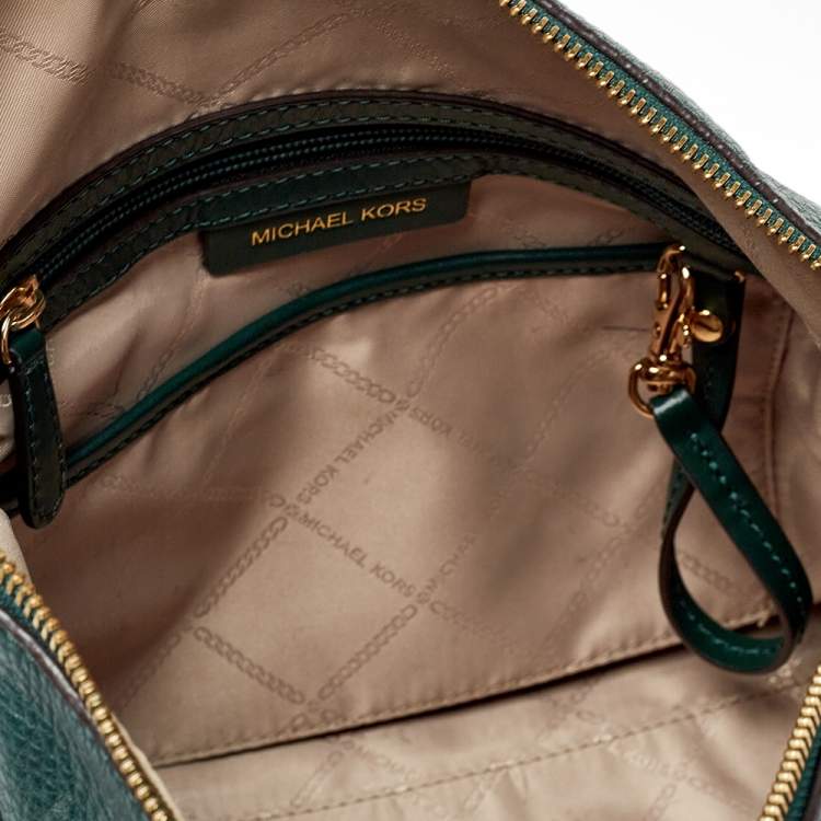 Pre Owned Michael Kors Green Leather Large Crosby Hobo