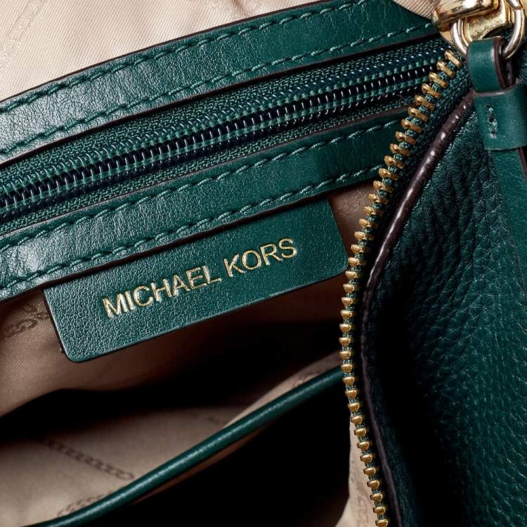 Pre Owned Michael Kors Green Leather Large Crosby Hobo