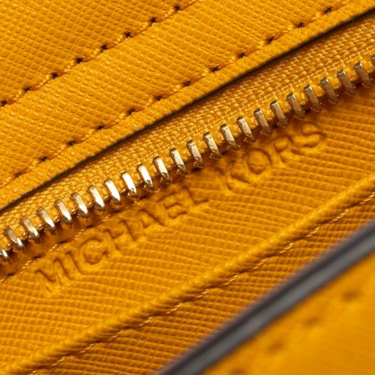 Pre Owned Michael Kors Mustard Saffiano Leather Mini Selma Crossbody Bag
