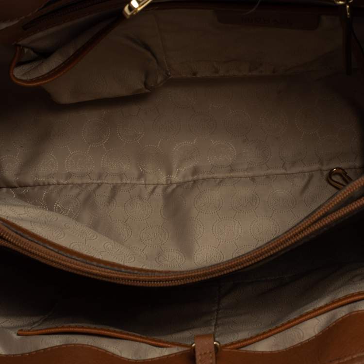 Pre Owned Michael Kors Brown Leather Large Jet Set Tote