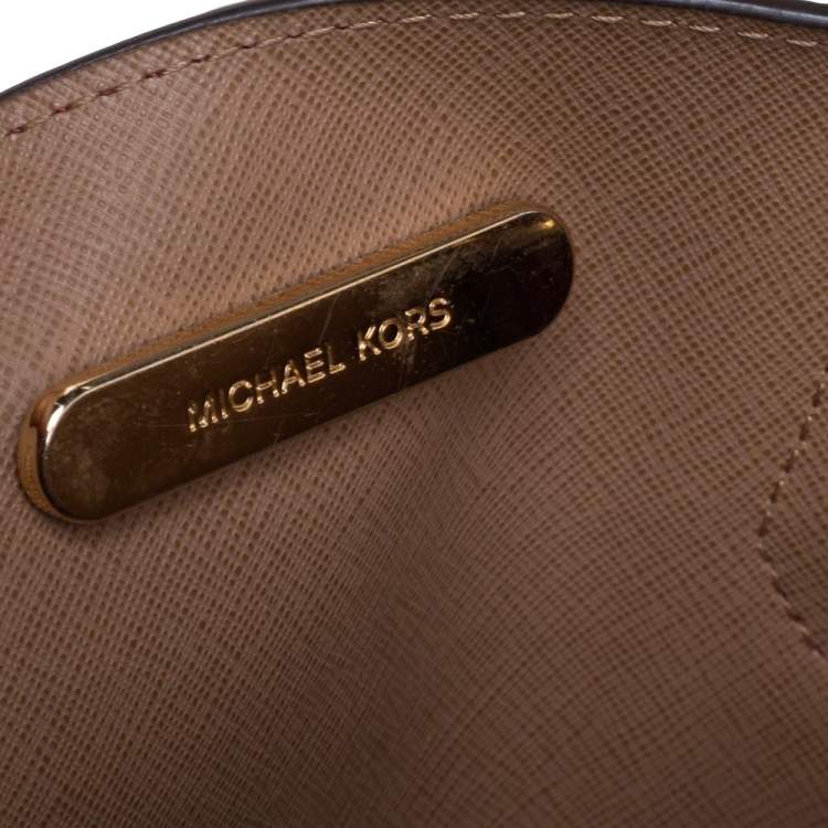 Pre Owned Michael Kors Burgundy Grained Leather Large Mercer Tote