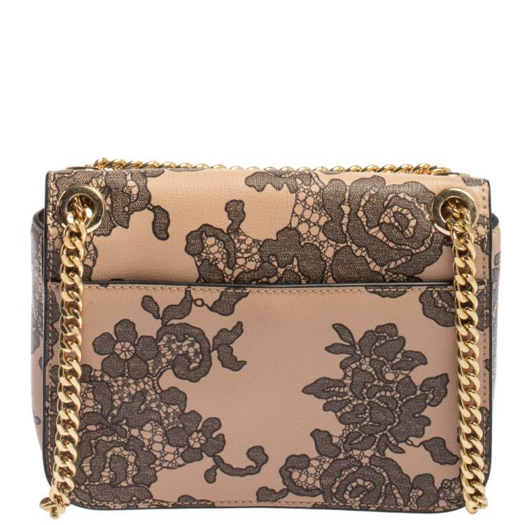 Pre Owned Michael Kors Pink/Black Leather Small Sloan Shoulder Bag
