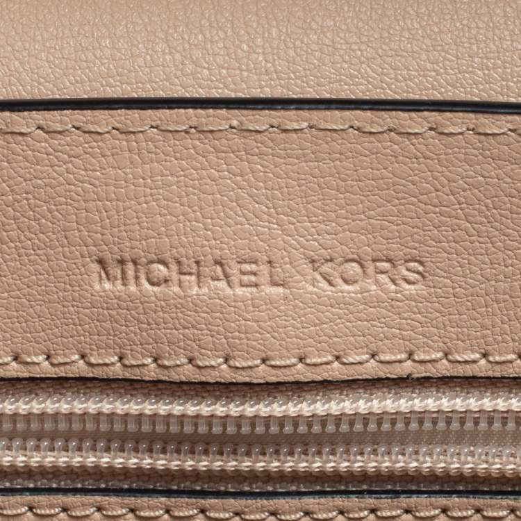 Pre Owned Michael Kors Pink/Black Leather Small Sloan Shoulder Bag