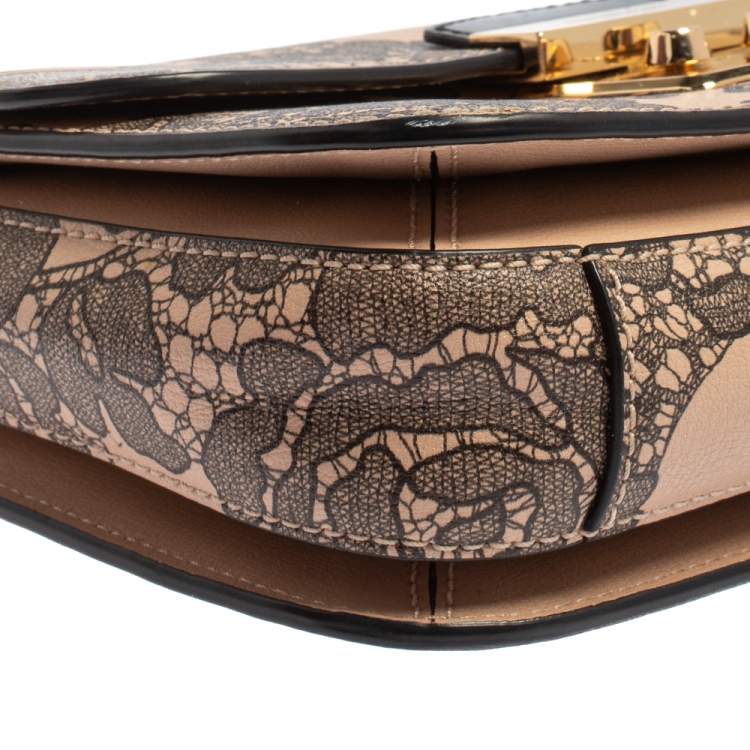 Pre Owned Michael Kors Pink/Black Leather Small Sloan Shoulder Bag