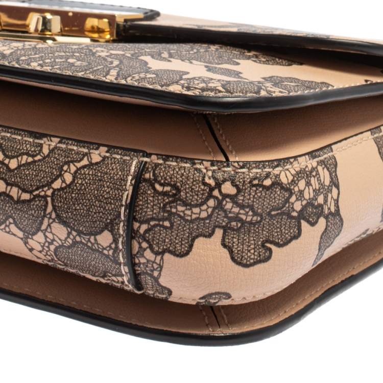Pre Owned Michael Kors Pink/Black Leather Small Sloan Shoulder Bag